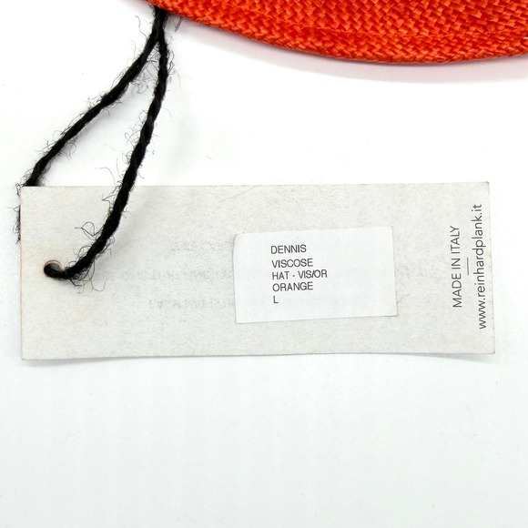 REINHARD PLANK Dennis Viscose Hat Fedora Large Orange Straw Vacation Beach NEW main image 5